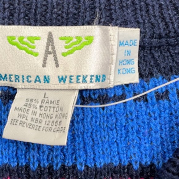 Unworn 90s Heavyweight Striped Pullover Sweater - Picture 4 of 4